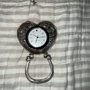 Brighton Silver Heart Clock